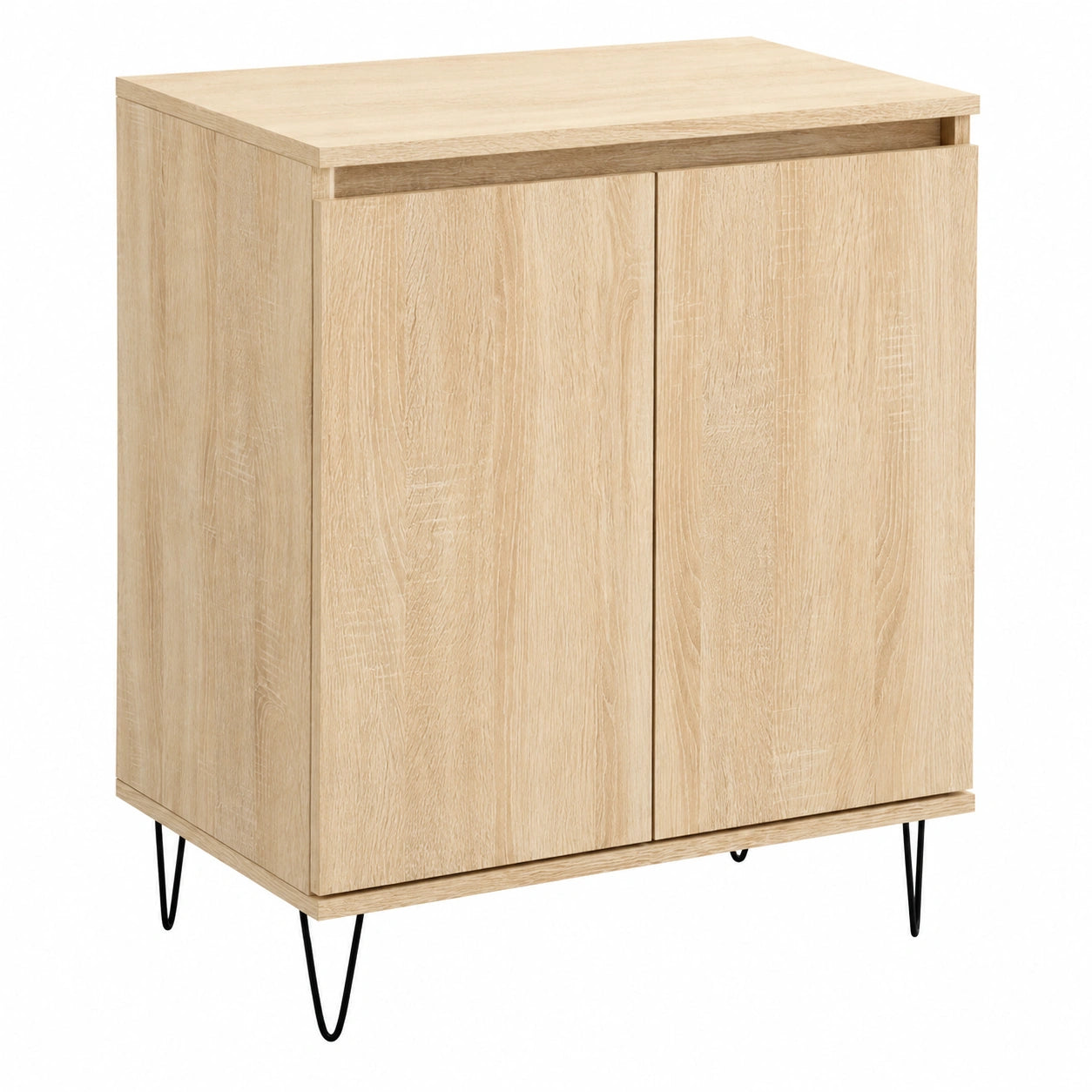 Moderner Beistellschrank aus Sonoma Eiche und Eisen, 60x35x70 cm, mit Stauraum