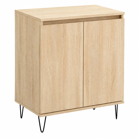 Moderner Beistellschrank aus Sonoma Eiche und Eisen, 60x35x70 cm, mit Stauraum