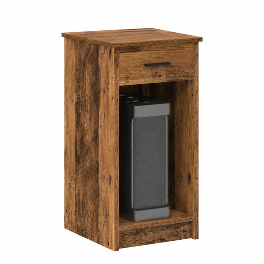 Hochwertiger PC-Turmständer aus recyceltem Holz mit Schublade, 35 x 45 x 77 cm, robuste Struktur, ideal als multifunktionales Möbelstück