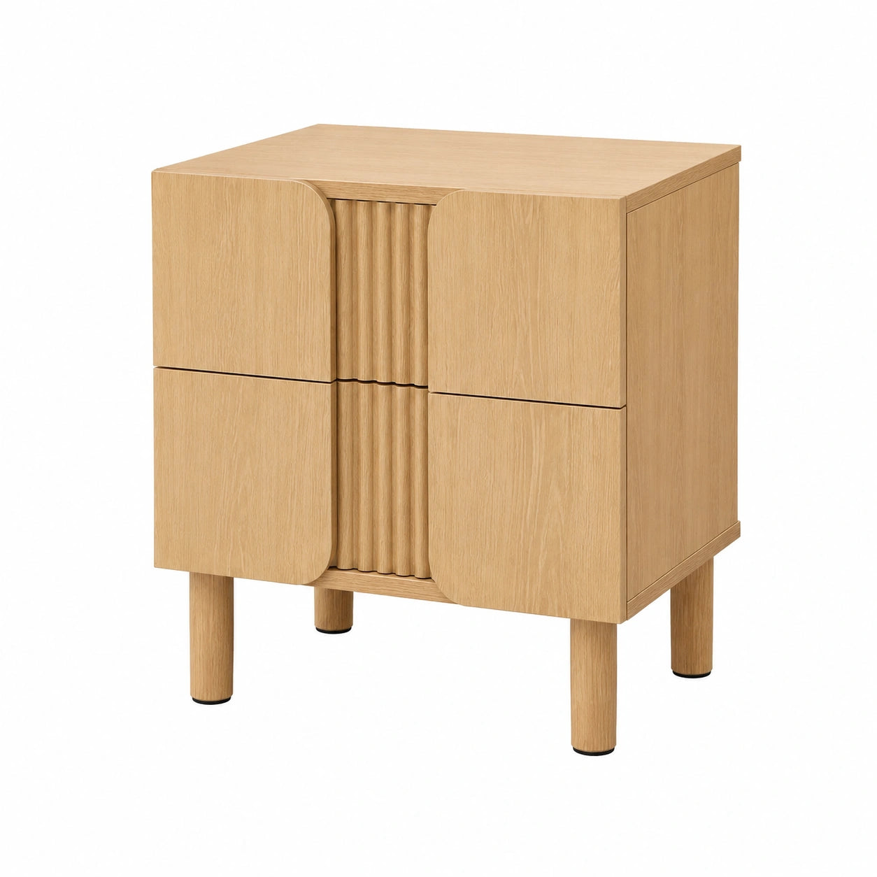 Moderner Holz-Nachttisch mit Schubladen für Schlafzimmer, Schmaler Beistelltisch, 45 x 40 x 52 cm