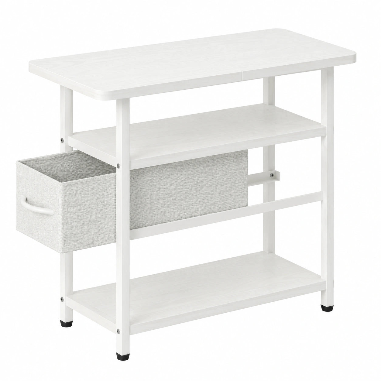MISSLO Schmaler Nachttisch mit 3 Schubladen, Beistelltisch fürs Schlafzimmer & Wohnzimmer, Modernes Sofatisch Design in Weiß