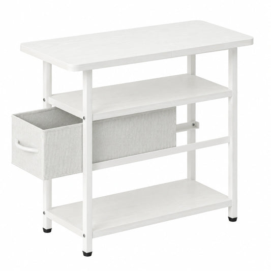 MISSLO Schmaler Nachttisch mit 3 Schubladen, Beistelltisch fürs Schlafzimmer & Wohnzimmer, Modernes Sofatisch Design in Weiß